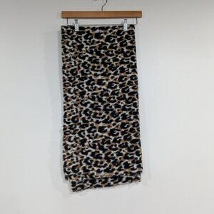 Pieces Animal Print Scarf Pashmina Cream Brown Tan Black